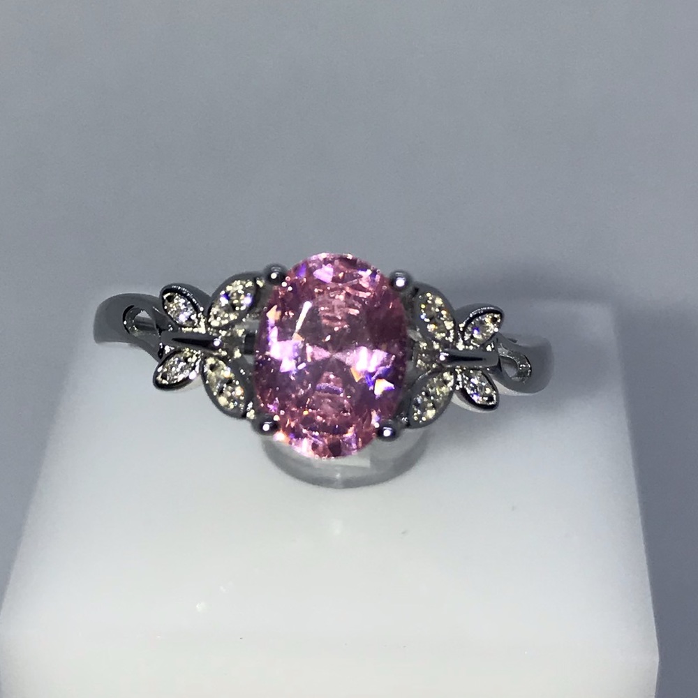 925 Sterling Silver Pink Butterfly Ring - Picture 5 of 7